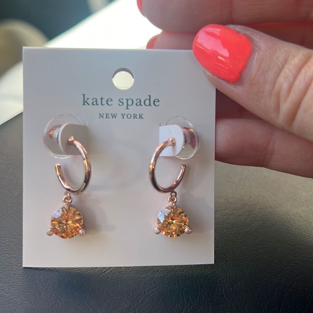 NWT Kate Spade rise and shine rose gold Huggies G